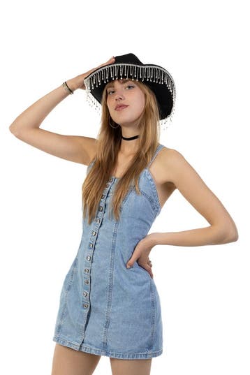 KIMU® Cowboyhoed Zwart Strass Steentjes Zwarte Cowgirl Weste, Ophalen of Verzenden, Nieuw, Carnaval