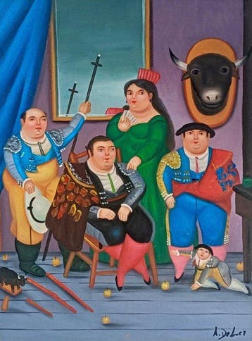 A. De Luca (1979) - Il salotto del torero da Botero
