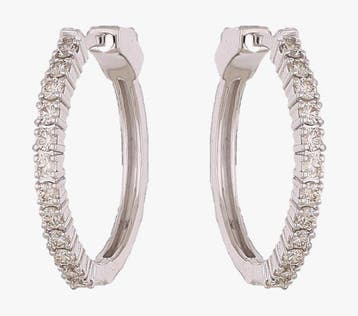 Oorbellen - 18 karaat Witgoud - 0.62ct. tw. Diamant, Nieuw