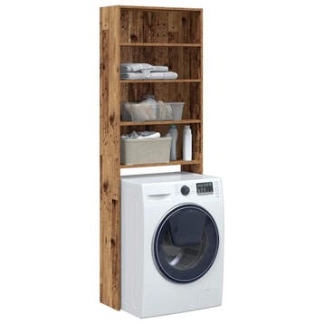 vidaXL Wasmachinekast 64x24x190 cm oud houtkleurig, Witgoed en Apparatuur, Wasmachines, Verzenden, Nieuw