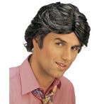 Gigolo pruik met zwart haar - Herenpruiken, Hobby en Vrije tijd, Feestartikelen, Ophalen of Verzenden, Nieuw