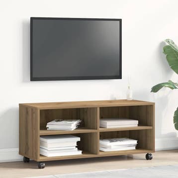 vidaXL TV-kast 90 x 35 x 40,5 cm Bruin Bewerkt hout, Huis en Inrichting, Kasten | Televisiemeubels, Minder dan 50 cm, Verzenden