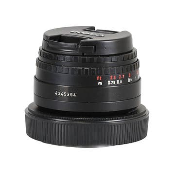 Pentaflex-Color 2.8/50 + Canon EF adapter met garantie, Gebruikt, Ophalen of Verzenden, Lensdoppen, Toebehoren