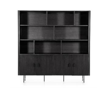 Wandkast Remi 200x37cm - zwart | Eleonora, Huis en Inrichting, Kasten | Wandmeubels, Ophalen of Verzenden, Nieuw