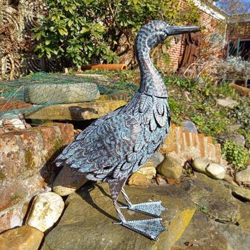 sculptuur, Parading Duck - 44 cm - Metaal, Antiek en Kunst, Curiosa en Brocante