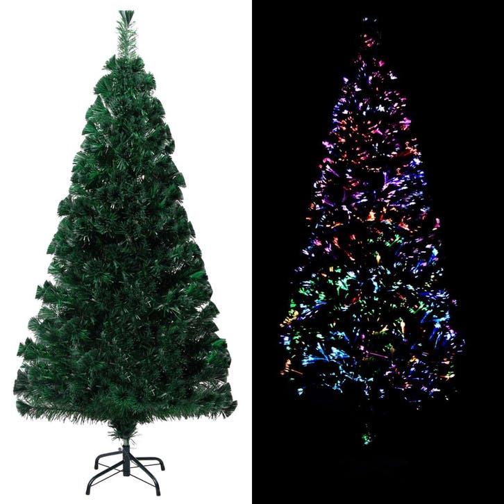 vidaXL Kunstkerstboom met standaard 150 cm glasvezel groen, Diversen, Kerst, Nieuw, Verzenden
