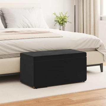 vidaXL Kruk Zwart 81 x 41 x 40 cm Velvet en Gefabriceerd, Verzenden, Nieuw