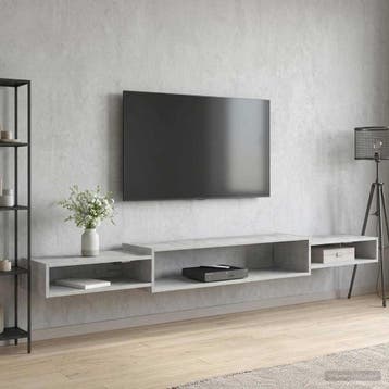 vidaXL Wandgemonteerd tv-meubel Muurmontage Betongrijs, Huis en Inrichting, Verzenden, Nieuw