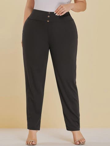 Dames Plus Size Gebreide Pantalon met Split - Comfortabel &, Kleding | Dames, Verzenden, Nieuw