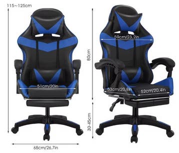 Massage Gamingstoel – Met Voetsteun, Lendensteun & Comfort, Verzenden, Nieuw