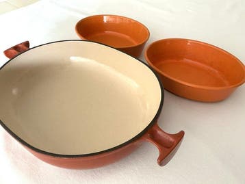 Enzo Mari , Le Creuset Made in France - Ovenschaal (3) -, Antiek en Kunst