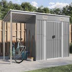 vidaXL Tuinhuis met verlengd dak lichtgrijs 277x107x181 cm, Tuin en Terras, Tuinhuizen, Verzenden, Nieuw