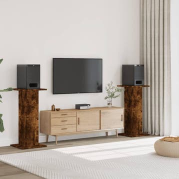 vidaXL Speakerstandaards 2 st 30x30x95 cm bewerkt hout, Verzenden, Nieuw