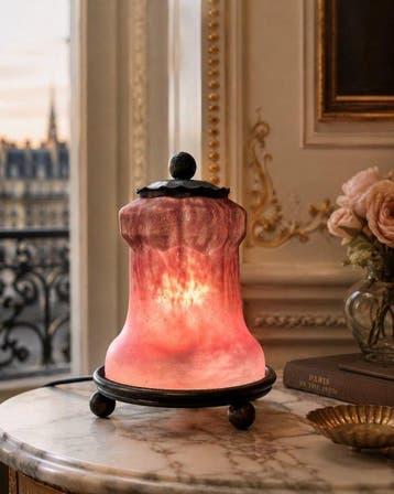 Schneider – Art Deco Lamp / Night Light – Thick Mauve, Antiek en Kunst