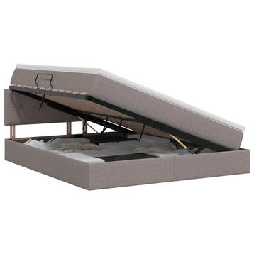 vidaXL Opbergbed met matras met hoofdeinde Taupe 140 x 200, Verzenden, Nieuw