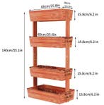 Houten Verhoogde Plantenbak 4 Lagen Verticaal Tuinbed, Verzenden, Nieuw