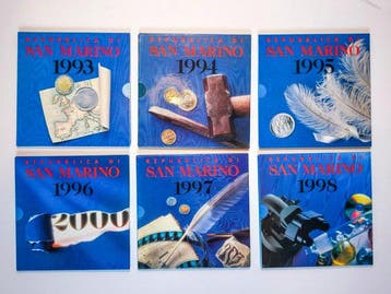San Marino. San Marino – Complete divisional sets 1996, 1997, Postzegels en Munten, Munten | Europa | Niet-Euromunten
