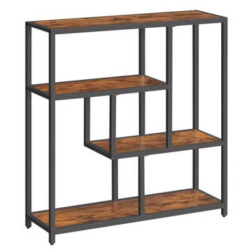Vintage Boekenrek – 4 Lagen Industrieel Design Hout en Staal, Met plank(en), 100 tot 150 cm, Verzenden, 100 tot 150 cm