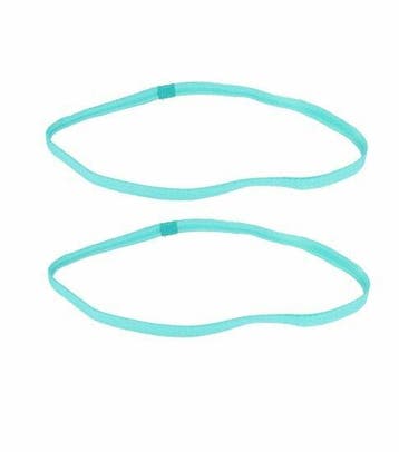 Haarband Sport 1cm - Elastiek - Anti-slip - Aqua Blauw - Set, Nieuw