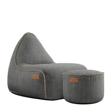 Cobana Lounge Stoel & Pouf Outdoor - Grijs, Verzenden, Nieuw