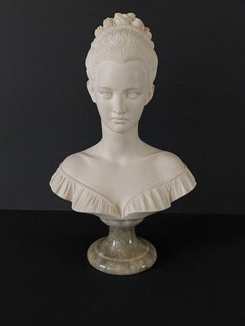 Buste, Grote Vintage Albasten Buste Manon Lescaut - A., Antiek en Kunst