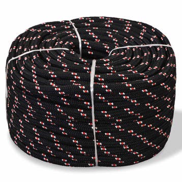 vidaXL Boot touw 10 mm 50 m polypropyleen zwart, Verzenden, Nieuw