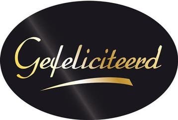 Stickers Gefeliciteerd zwart/goud, Ophalen of Verzenden, Nieuw