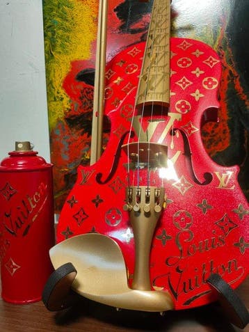 fp pop art - Louis vuitton violon et Capsule Rouge Metalic, Antiek en Kunst