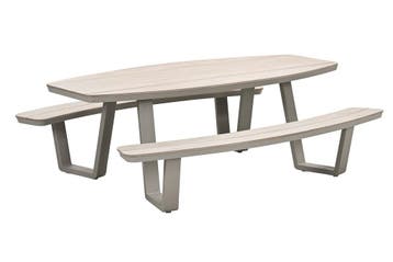 GI Bell ovale picknicktafel voor 6 personen 220x193 cm. -, Verzenden, Nieuw, Rond, Overige materialen