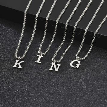 Vnox RVS Letter Ketting Heren - Kies Uw Initiaal - Waterdich, Verzenden, Nieuw