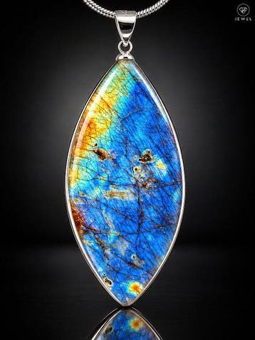 Iridescente Labradorietketting - 925 sterlingzilver -