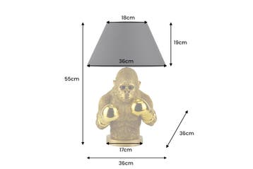 Tafellamp KING APE 55 cm met goudkleurige en zwarte kap -, Ophalen of Verzenden, Nieuw