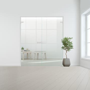 Glazen dubbele binnendeur voor opdek kozijn aluminium beslag, Ophalen of Verzenden, Nieuw