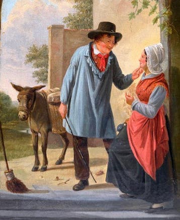 Franse school (XIX) - Scène Romantique au Passage Voûté