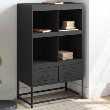 vidaXL buffetkast 68x39x111,5 cm staal zwart, Minder dan 50 cm, Verzenden, 100 tot 150 cm, Nieuw