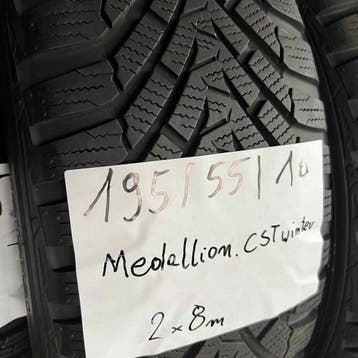 4 x Medalion 195-55-16 Winterbanden 8mm, Gebruikt, 16 inch, Band(en), Personenwagen