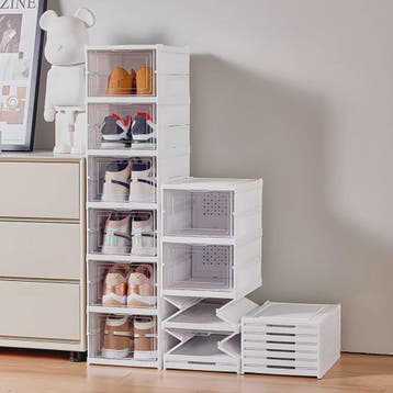 Opvouwbare Schoenenboxen - Stapelbaar & Transparant (3 of 6, Verzenden, Nieuw