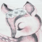 Rond Kindervloerkleed | Bambi | Hert | Roze | 120x120 cm, Verzenden, Nieuw