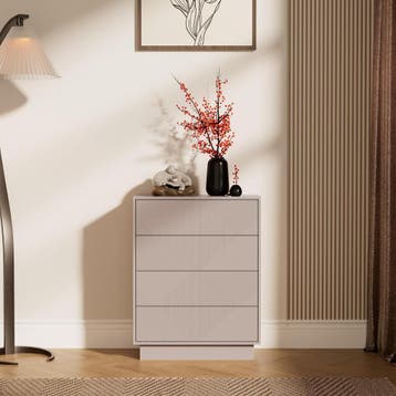 UEV Commode met 4 laden, kast met ruitpatroon lijnen, 60x33,, Verzenden, Zo goed als nieuw