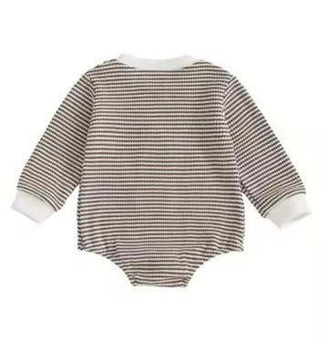 Romper One bruin wit gestreept, Kinderen en Baby's, Nieuw, Sweet-One, Jongetje, Truitje of Vestje