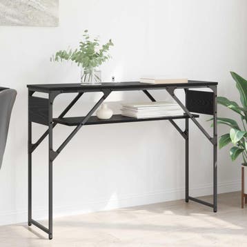vidaXL Consoletafel Zwart Eiken Bewerkt hout 105x30x75cm, Huis en Inrichting, Verzenden, Nieuw