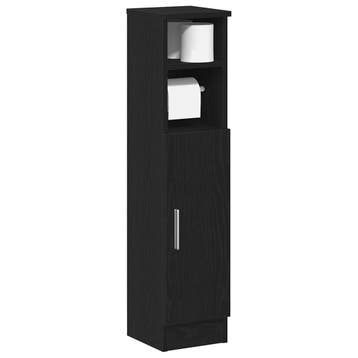 vidaXL Badkamerkast met rolhouder 20,5x22x90 cm zwart, Verzenden, Nieuw, (Half)hoge kast
