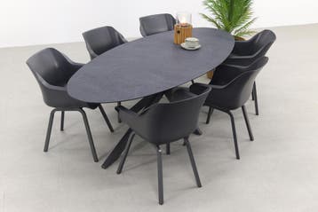 Hartman Sophie/Privada 240x107 - Ovale tuinset - 7-delig, Verzenden, Nieuw, Kunststof, Tuinset