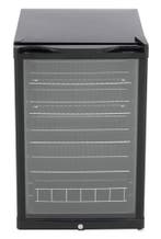 Koelkast met Glasdeur | Zwart | Slot |130 Liter | 540 x 5..., Verzenden, Nieuw in verpakking