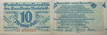 10 goudpfennig 28 November 1923 Das Papiernotgeld von Wes..., Verzenden