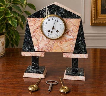Pendule - Marmer, Messing - 1920-1930
