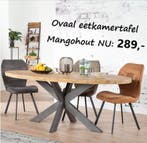 ACTIE VAN DE DAG ! Ovale eettafel mangohout NU: 289,-, Huis en Inrichting, Tafels | Eettafels, Mangohout , Verzenden, Vijf personen of meer