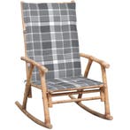 Schommelstoel met kussen bamboe, Verzenden, Nieuw