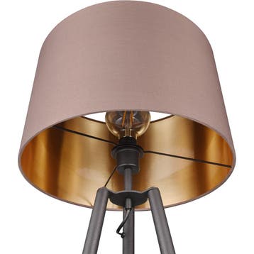LED Vloerlamp - Trion Loet - E27 Fitting - Rond - Mat Zwart, Huis en Inrichting, Lampen | Vloerlampen, Ophalen of Verzenden, Nieuw