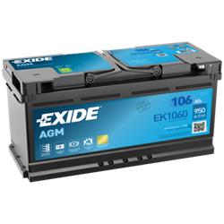 Exide EK1060 Start Stop AGM accu 12V 106Ah 392x175x190, Auto-onderdelen, Accu's en Toebehoren, Verzenden